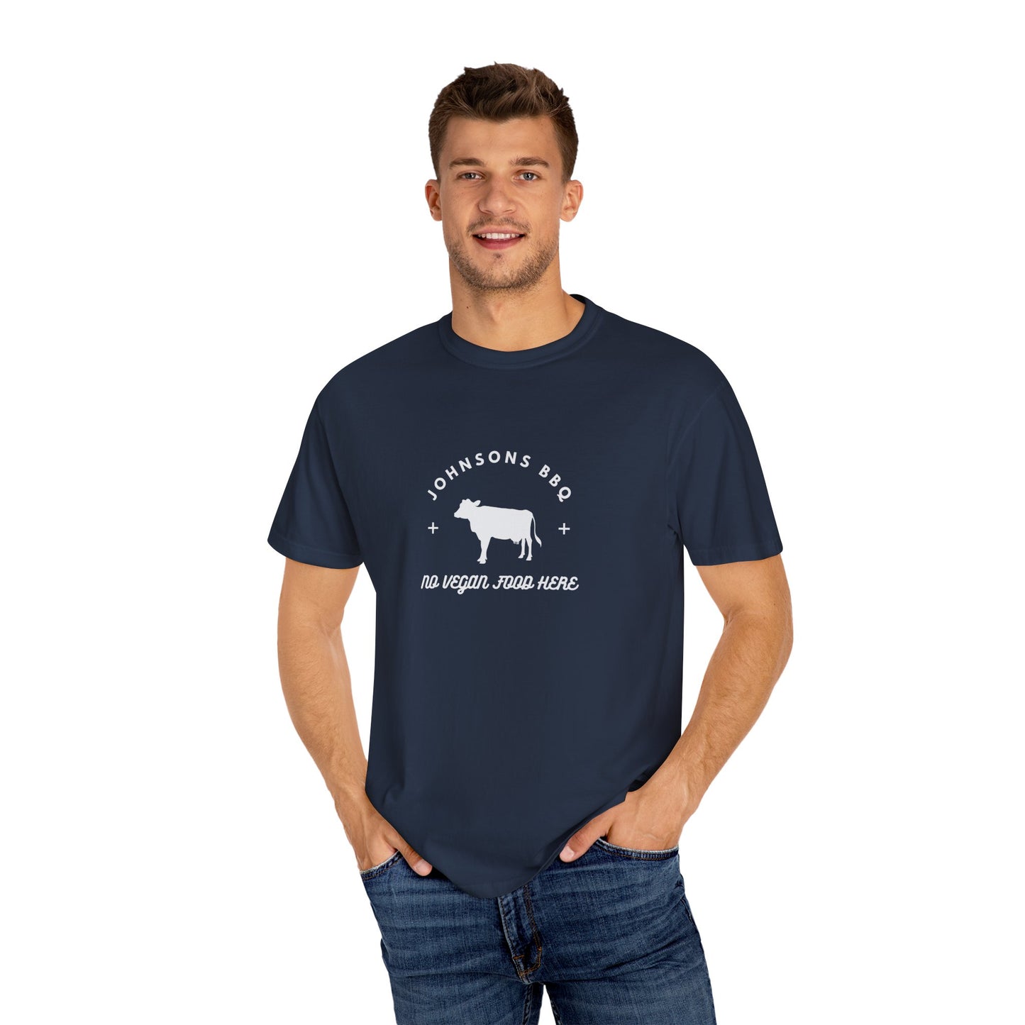 BBQ Lovers Unisex T-Shirt, Funny BBQ Shirt, Grilling Enthusiast Gift, Summer Cookout Apparel, No Vegan Food Here Tee