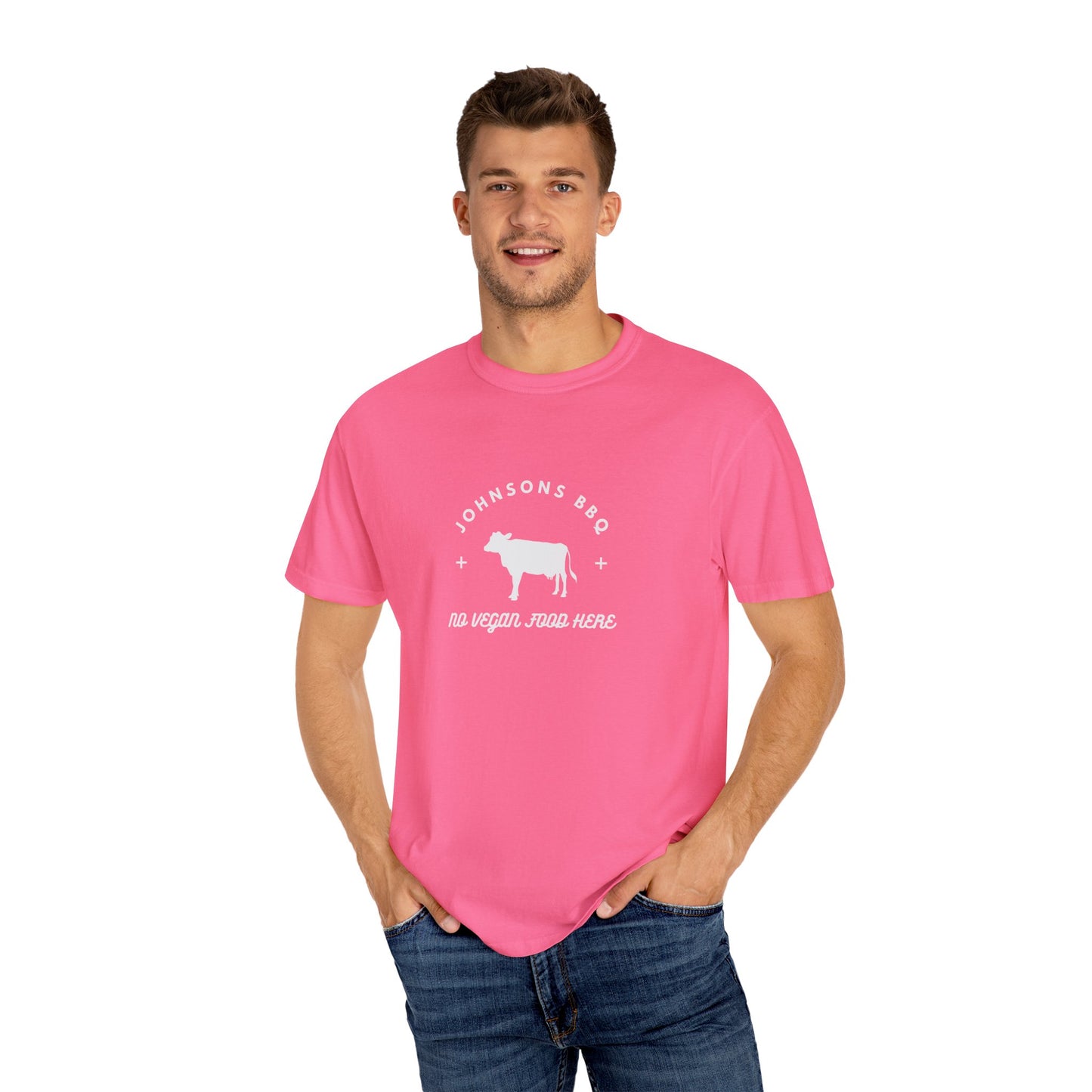 BBQ Lovers Unisex T-Shirt, Funny BBQ Shirt, Grilling Enthusiast Gift, Summer Cookout Apparel, No Vegan Food Here Tee