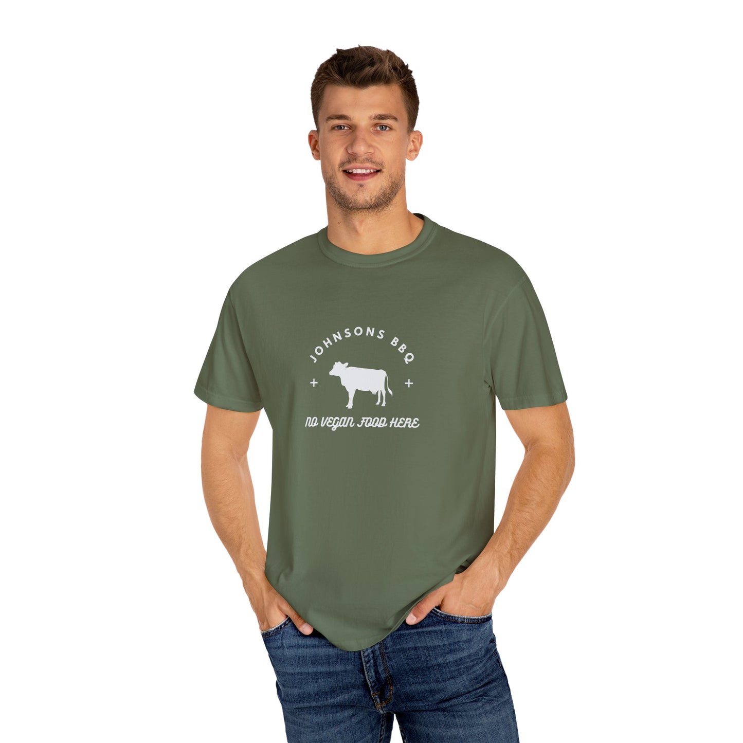BBQ Lovers Unisex T-Shirt, Funny BBQ Shirt, Grilling Enthusiast Gift, Summer Cookout Apparel, No Vegan Food Here Tee