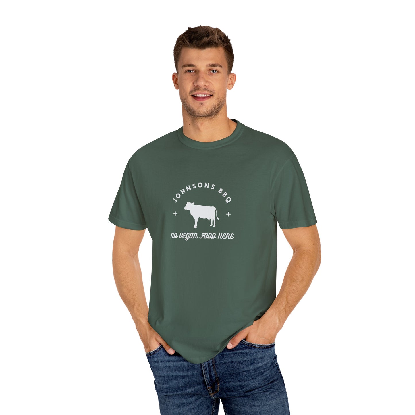 BBQ Lovers Unisex T-Shirt, Funny BBQ Shirt, Grilling Enthusiast Gift, Summer Cookout Apparel, No Vegan Food Here Tee