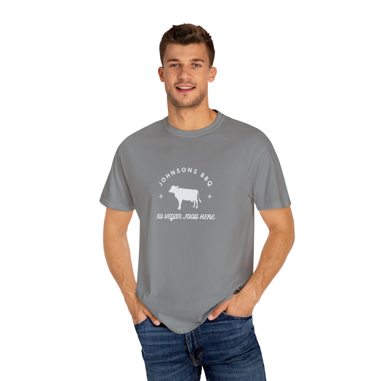 BBQ Lovers Unisex T-Shirt, Funny BBQ Shirt, Grilling Enthusiast Gift, Summer Cookout Apparel, No Vegan Food Here Tee