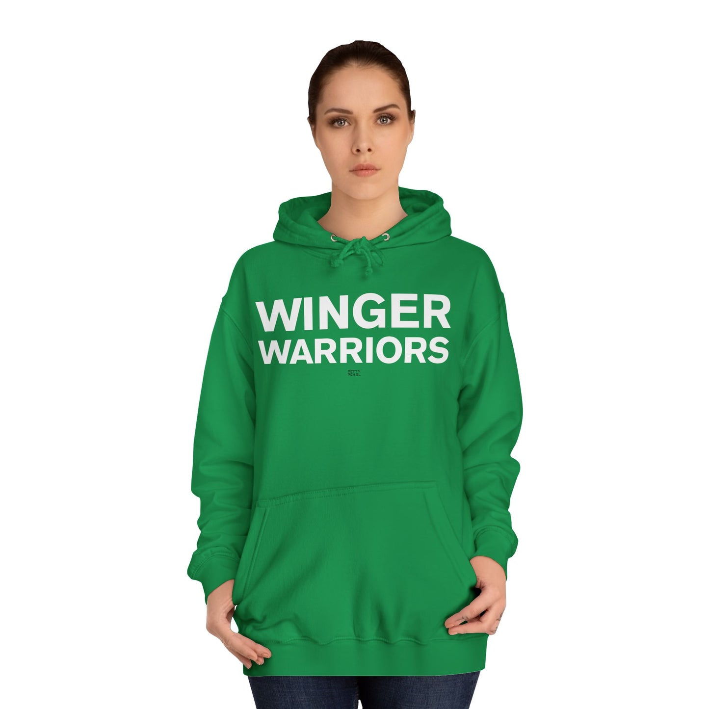 Winger Warriors Unisex College Hoodie - Cozy Athletic Sweatshirt, College Apparel, Team Gear, Gift for Students, Sporty Casual Wear