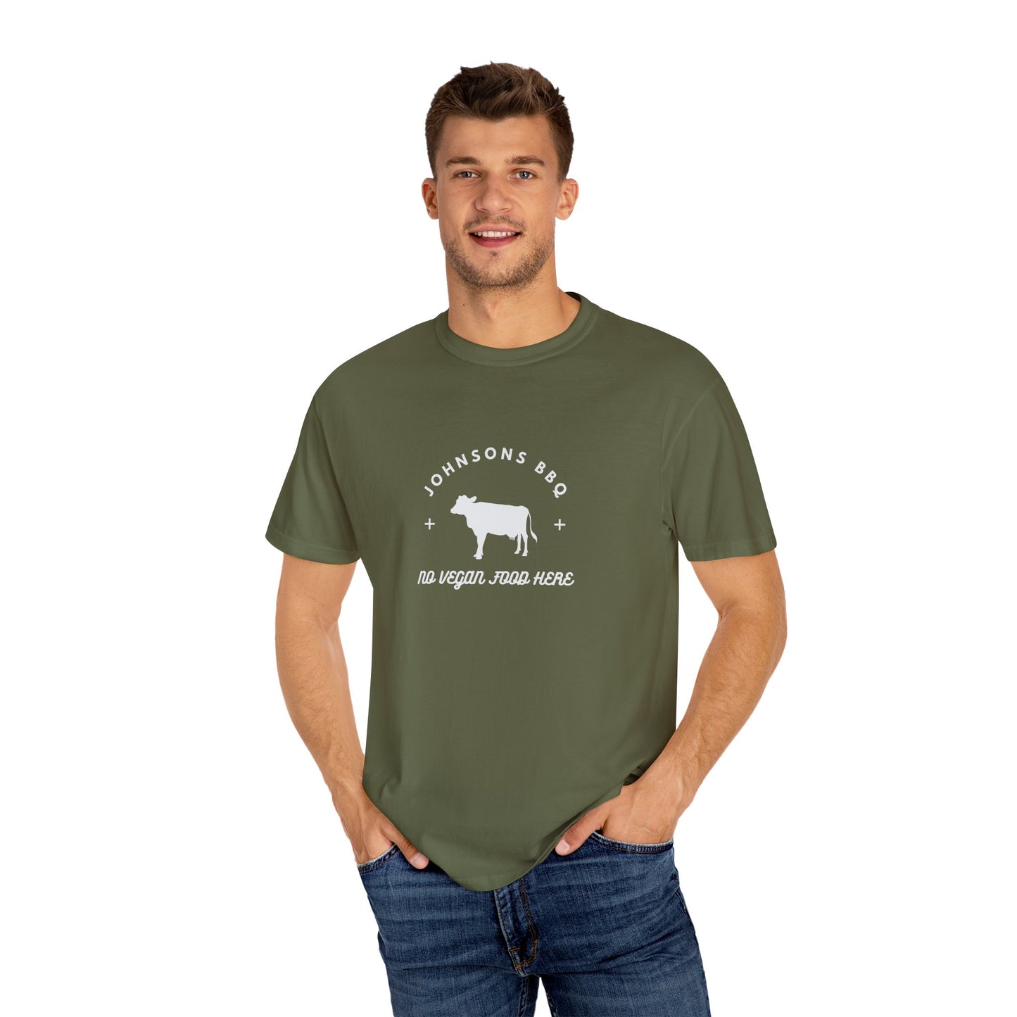 BBQ Lovers Unisex T-Shirt, Funny BBQ Shirt, Grilling Enthusiast Gift, Summer Cookout Apparel, No Vegan Food Here Tee