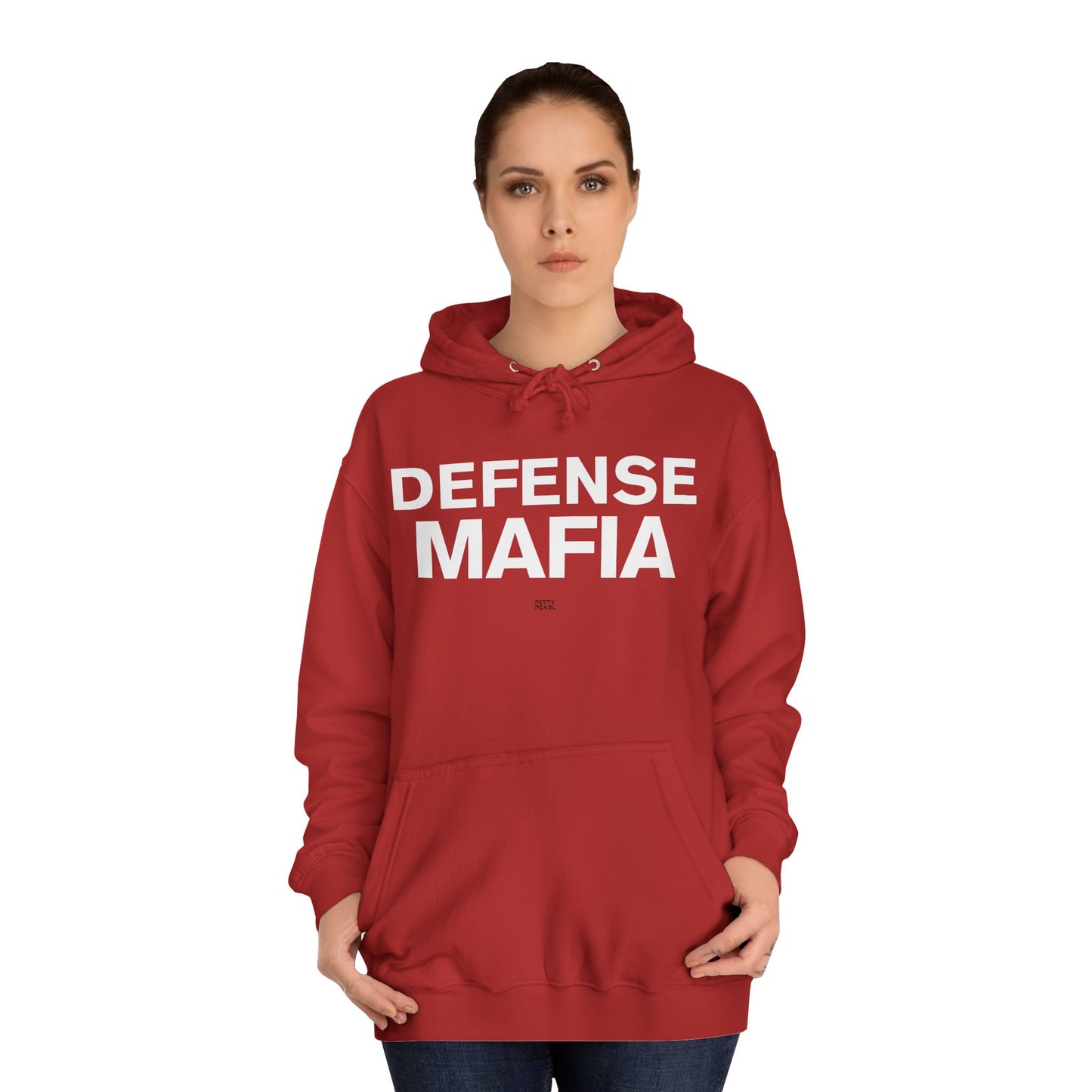 Defense Mafia Unisex College Hoodie - Cozy Sweatshirt for School, Lounge Wear, Gift for Students, Casual Outfit, Trendy Apparel
