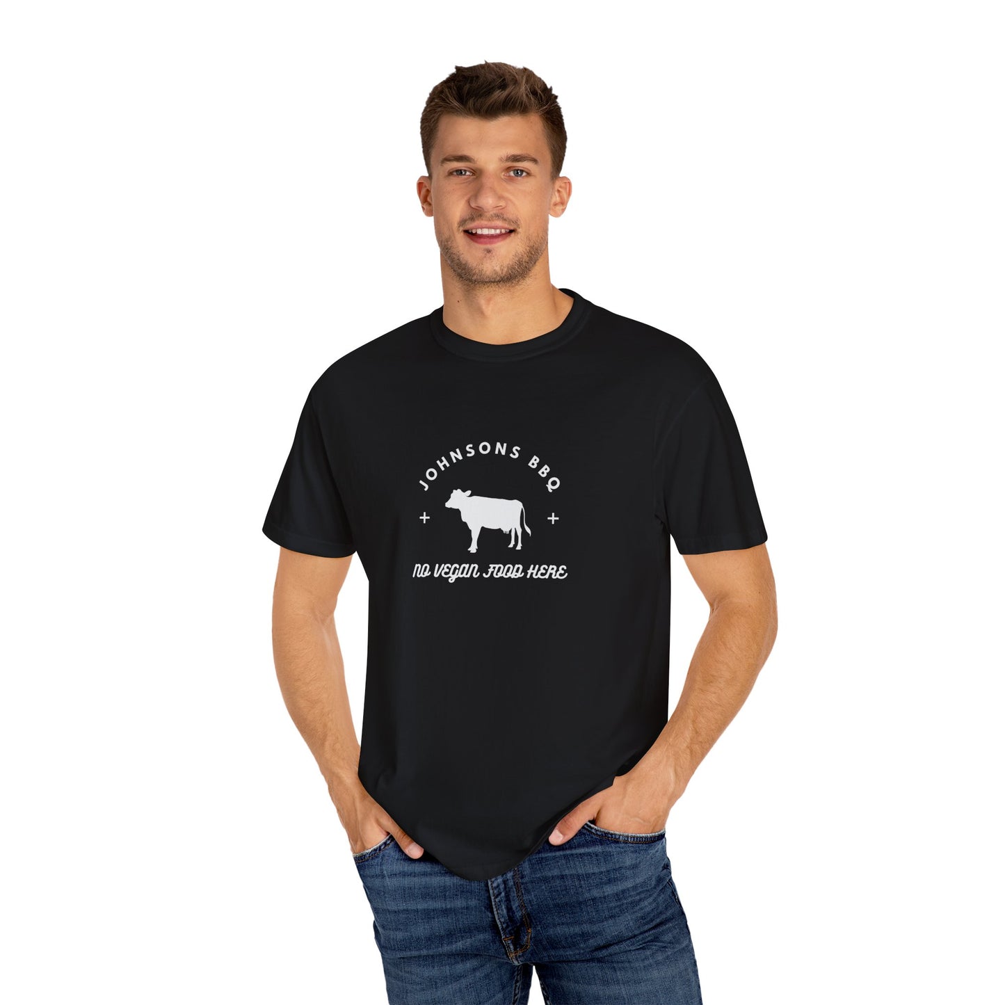 BBQ Lovers Unisex T-Shirt, Funny BBQ Shirt, Grilling Enthusiast Gift, Summer Cookout Apparel, No Vegan Food Here Tee