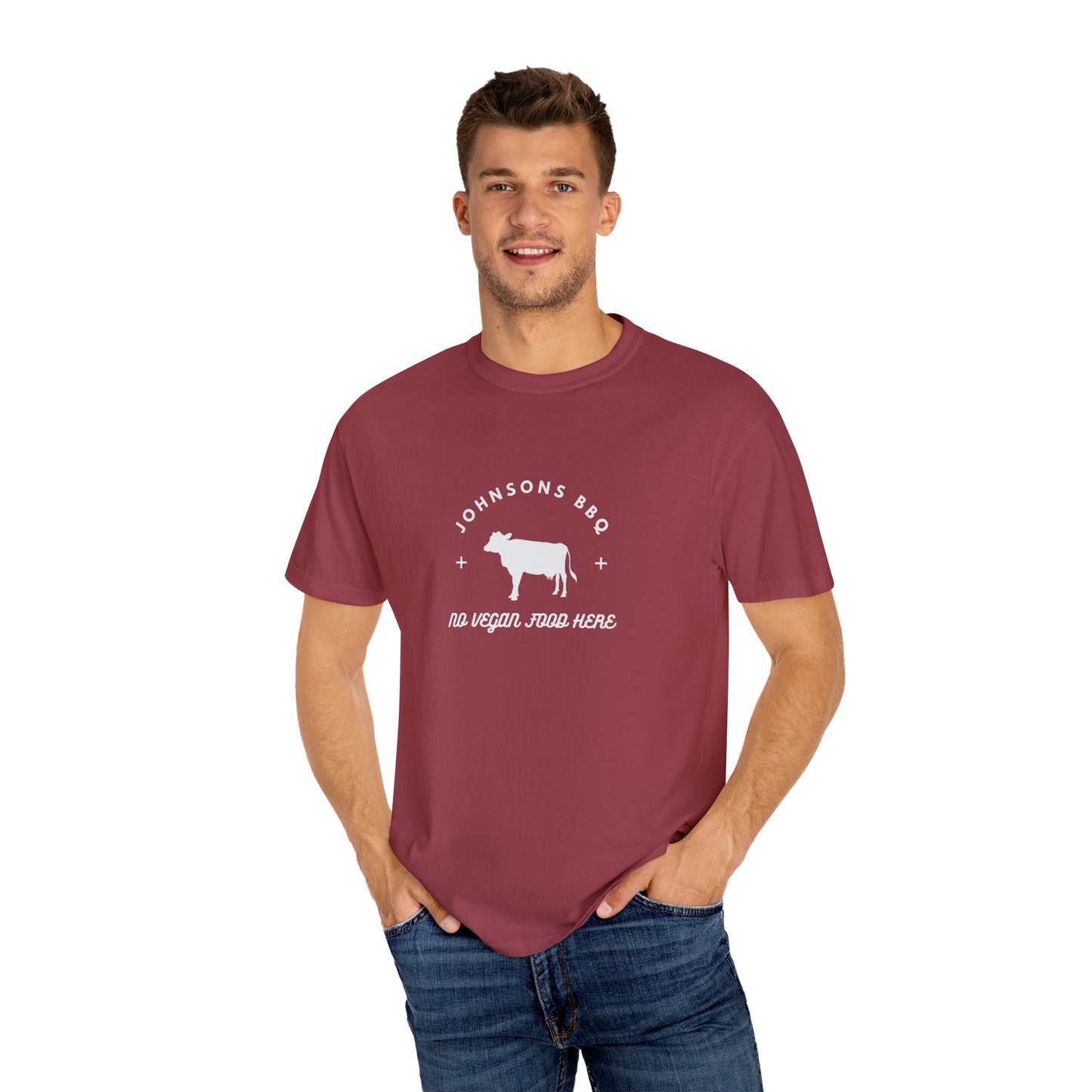 BBQ Lovers Unisex T-Shirt, Funny BBQ Shirt, Grilling Enthusiast Gift, Summer Cookout Apparel, No Vegan Food Here Tee