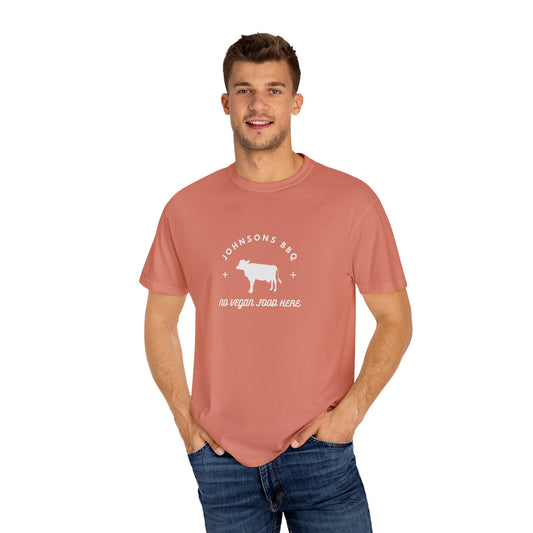 BBQ Lovers Unisex T-Shirt, Funny BBQ Shirt, Grilling Enthusiast Gift, Summer Cookout Apparel, No Vegan Food Here Tee
