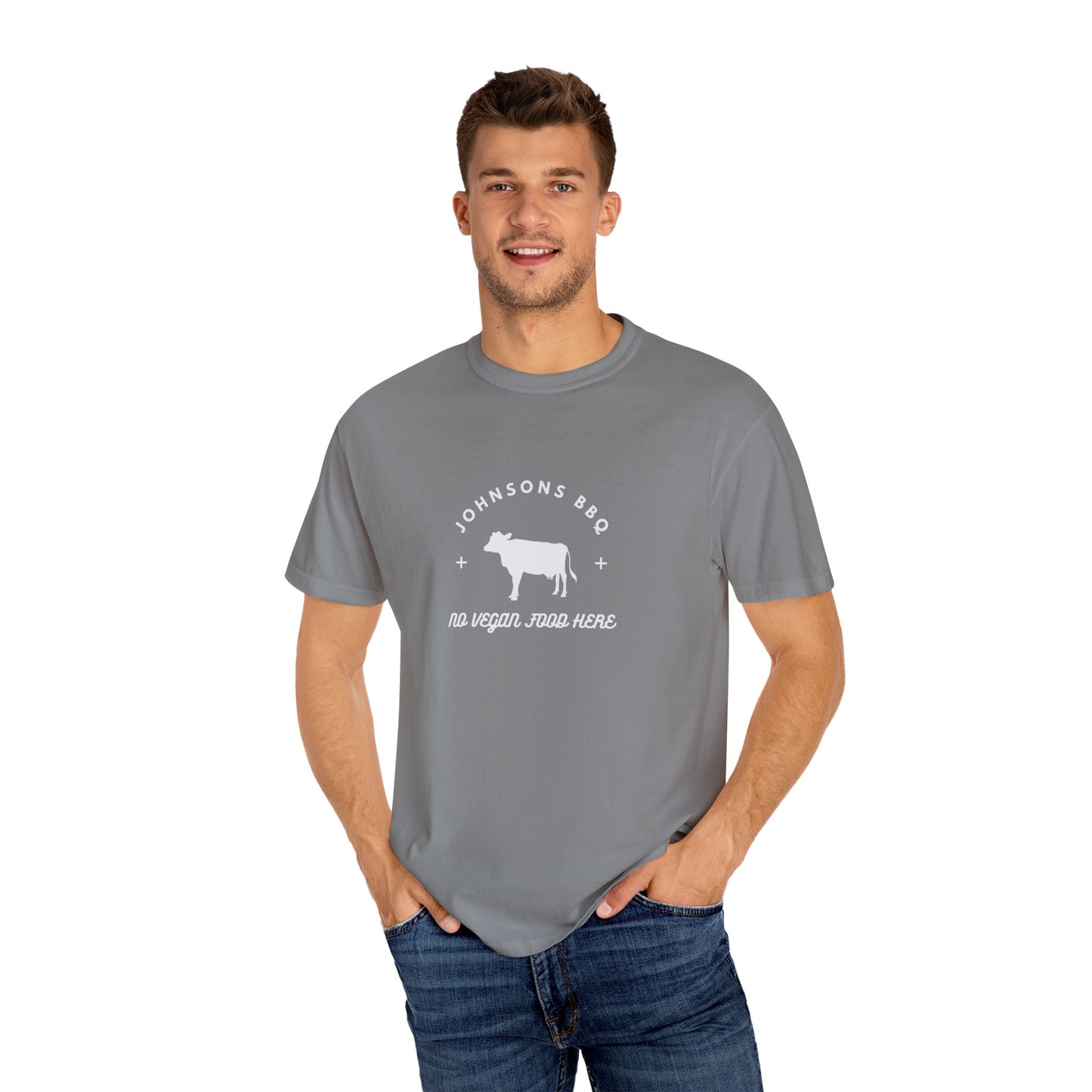 BBQ Lovers Unisex T-Shirt, Funny BBQ Shirt, Grilling Enthusiast Gift, Summer Cookout Apparel, No Vegan Food Here Tee